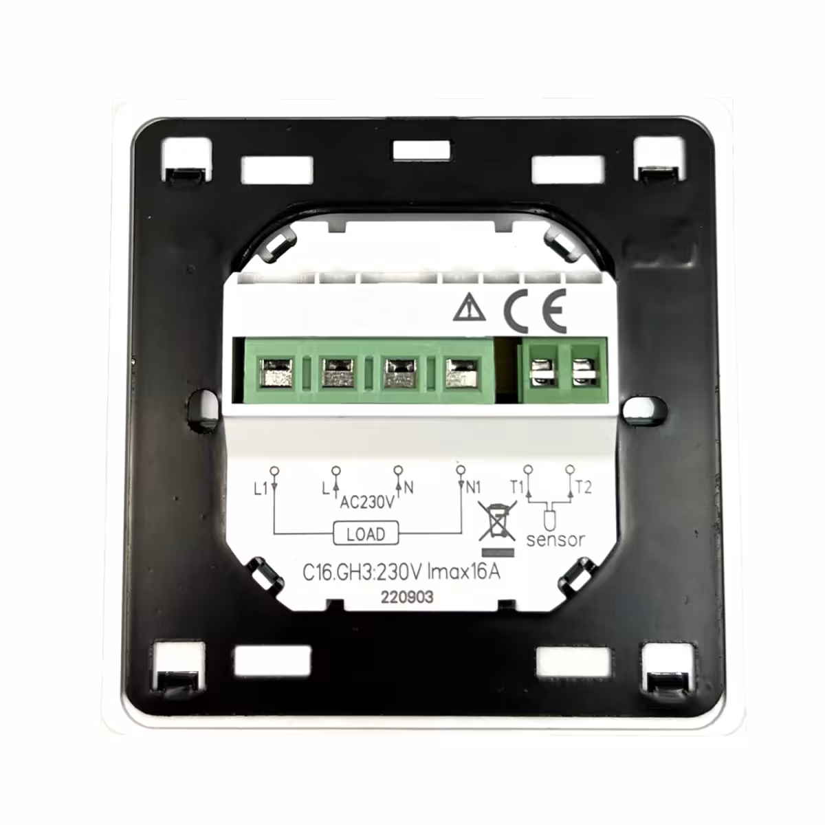 Régulateur de température HoWaTech C16 Digital avec minuterie pour chauffage par le sol électrique de HoWaTech avec réf. 906041