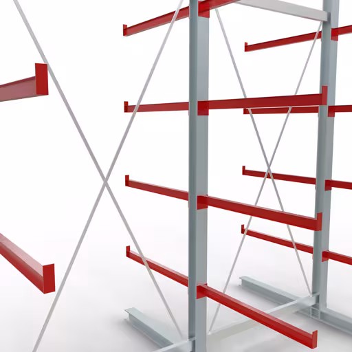 Figura n. 8 dell'articolo Scaffale completo K 6000, bilaterale, 3000 x 3000 x 2x 1000 mm, RAL 7001 / RAL 3000, 5 livelli di stoccaggio del gruppo di prodotti scaffalature cantilever della marca Schulte Lagertechnik