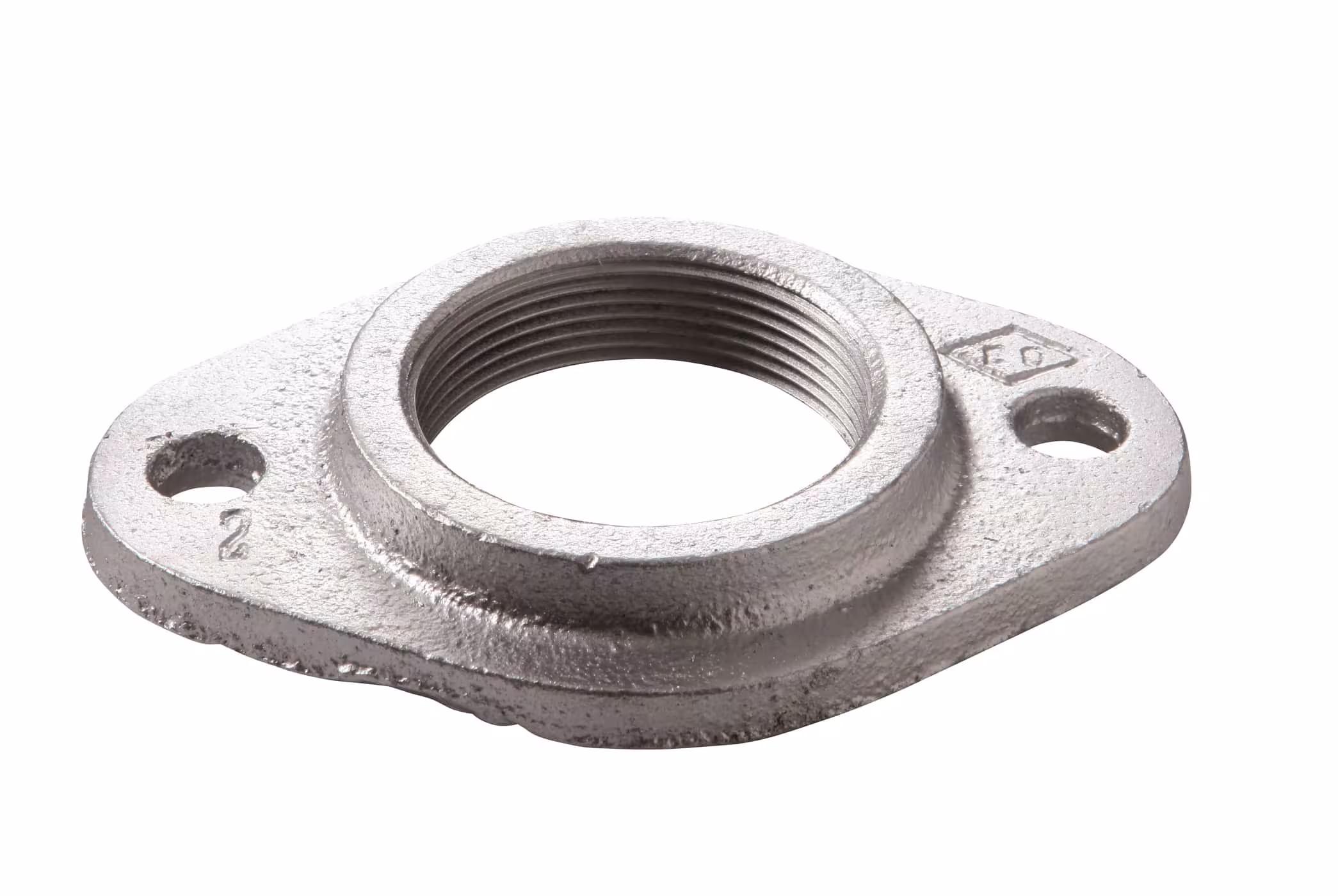 Flangia filettata Atusa No.320 1/2" ovale in ghisa malleabile, zincata da Atusa Flangia filettata in ghisa malleabile Atusa n. 320, raccordi in ghisa malleabile, articolo n. 32005003