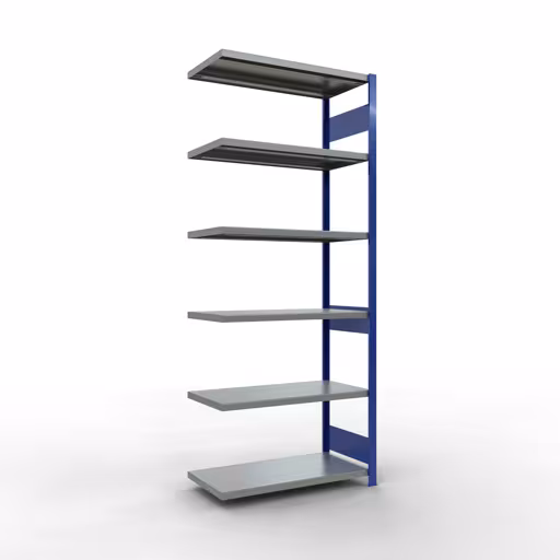 Figure n° 10 de l'article étagère complémentaire, étagère à étagères, système enfichable MULTIplus330, 2500 x 1000 x 500 mm, 6 étagères, RAL 5010 bleu gentiane/galvanisé du groupe de produits système enfichable de Schulte Lagertechnik