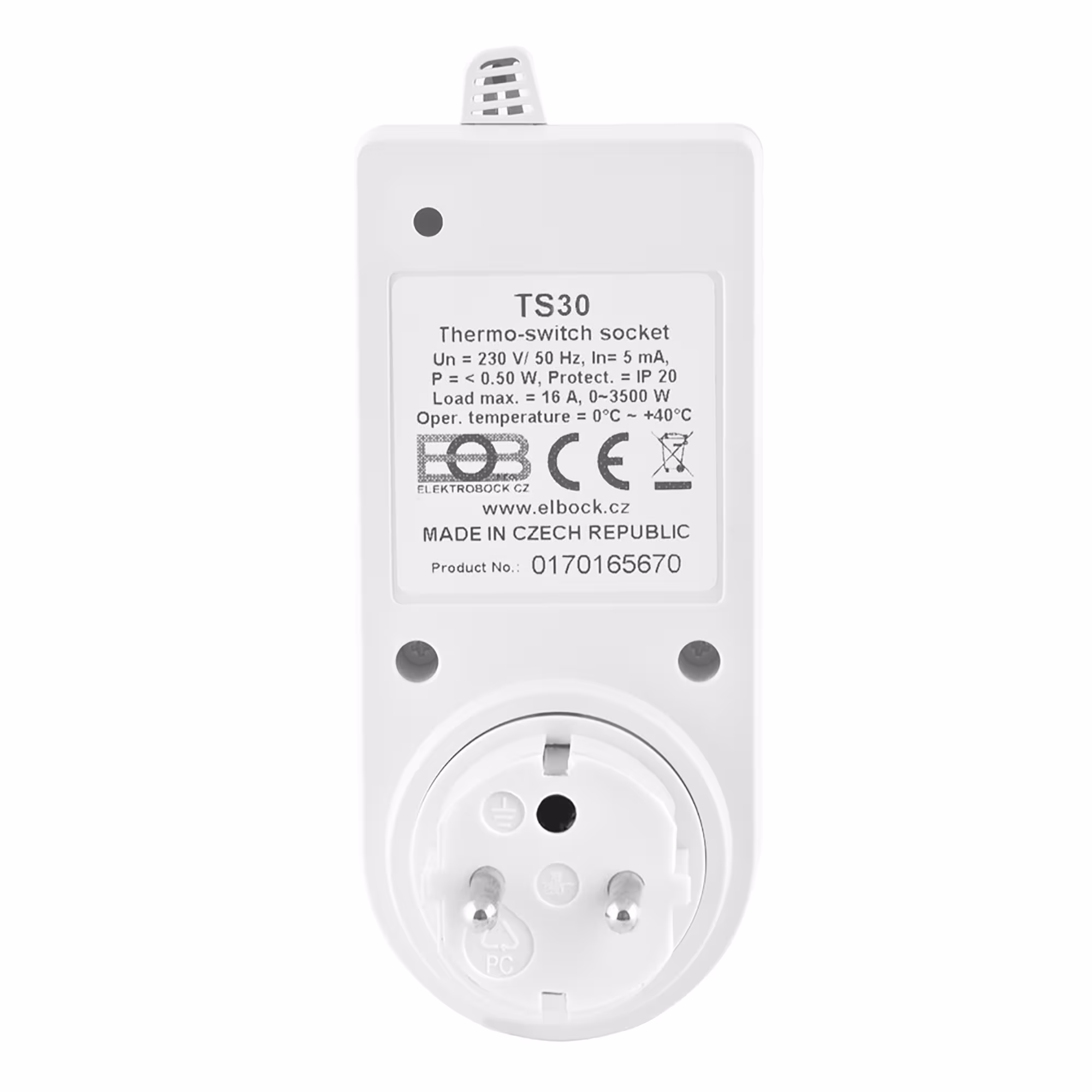 Presa con interruttore termico TS30 della Elektrobock con articolo n. 73002