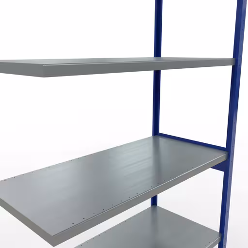 Figure n° 11 de l'article étagère complémentaire, étagère à étagères, système enfichable MULTIplus250, 3000 x 1300 x 600 mm, 7 étagères, RAL 5010 bleu gentiane/galvanisé du groupe de produits système enfichable de Schulte Lagertechnik