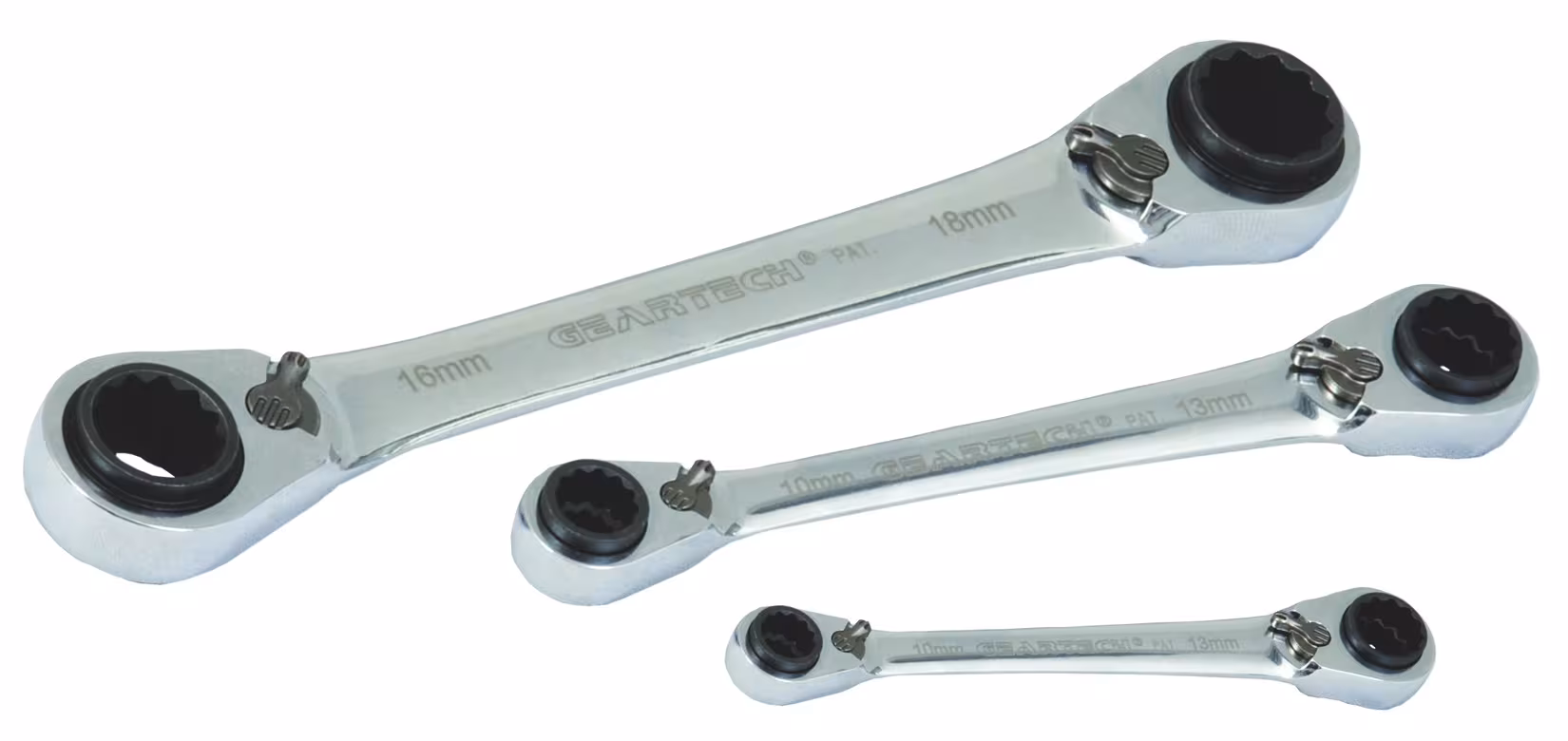 Set di chiavi a doppio anello 4 in 1 GearTech 3 pezzi, 8-10 + 12-13 e 9-11 + 14-15 e 16-17 + 18-19 di PROJAHN con l'articolo n. 3463
