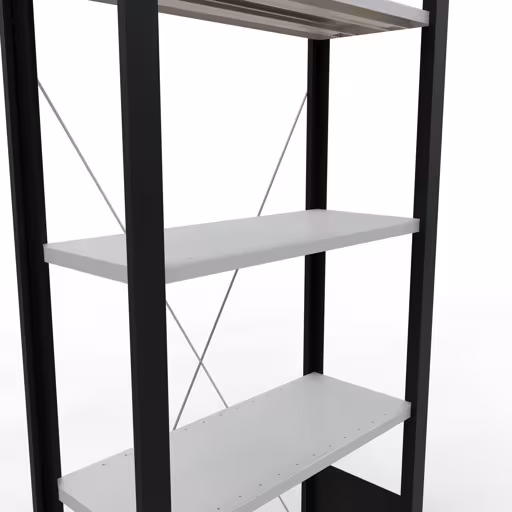 Figure n° 13 de l'article étagère de base, étagère de bureau, système enfichable MULTIplus85, 1800 x 750 x 300 mm, 5 étagères, sans baguette de butée, noir/gris clair du groupe de produits étagères de bureau de la marque Schulte Lagertechnik