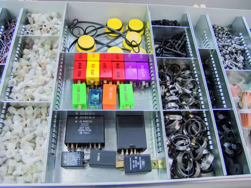 Set di ripiani con fessura 1 per altezza cassetto 100 mm dalla categoria accessori con GTIN 4004514268792 Set di ripiani con fessure 1 per altezza cassetto 100 mm della marca Schulte Lagertechnik della gamma sistemi a innesto