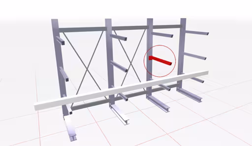 Braccio a sbalzo K 3000 con predisposizione per perno a innesto, 605 mm, 740 kg, RAL 3000, per IPE 120 / 140 / 160 con articolo n. 27602 Braccio a sbalzo K 3000 con predisposizione per perno, 605 mm, 740 kg, RAL 3000, per IPE 120 / 140 / 160 di Schulte Lagertechnik della categoria scaffalature a sbalzo