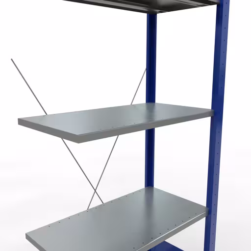 Image du produit n° 7 de l'article, système d'étagères enfichables MULTIplus150, 2000 x 750 x 400 mm, 5 étagères, RAL 5010 bleu gentiane/galvanisé/galvanisé de la gamme de produits du système enfichable de Schulte Lagertechnik