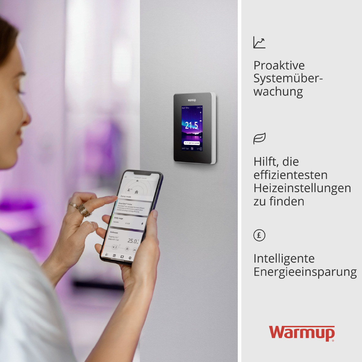 Warmup 7iE Termostato WIFI compatibile con Smart Matter nero