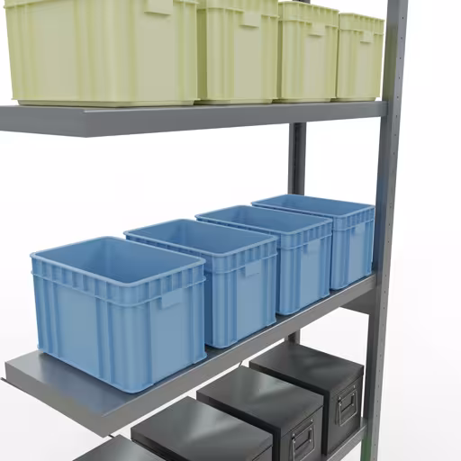 Rayonnage supplémentaire, étagère MULTIplus250, système enfichable, 2500 x 1000 x 300 mm (HxLxP), 6 tablettes, traverse, galvanisé avec GTIN 4004514202994 Rayonnage supplémentaire, étagère, système enfichable MULTIplus250, 2500 x 1000 x 300 mm, 6 étagères, galvanisé de Schulte Lagertechnik avec le numéro d'article. 12936