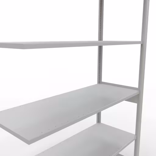 Scaffali aggiuntivi, scaffali, sistema a innesto MULTIplus150, 2500 x 1300 x 500 mm (AxLxP), 6 ripiani, barre longitudinali, RAL 7035 grigio chiaro di Schulte Lagertechnik della categoria Sistemi a innesto