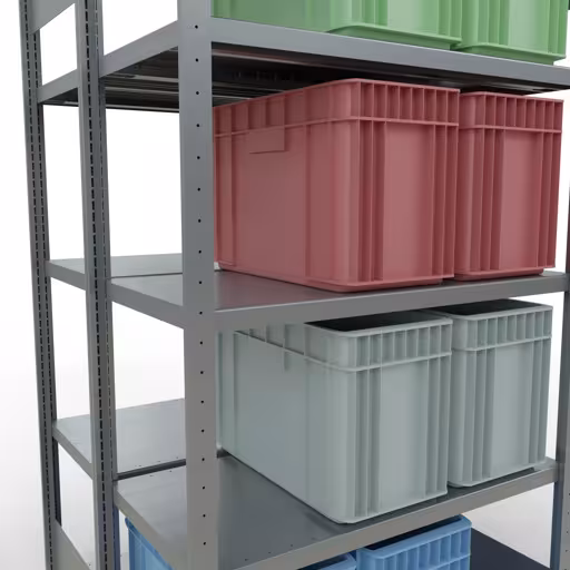 Image supplémentaire de l'article Étagère de base, étagère double, étagère système enfichable MULTIplus250, 2000 x 1000 x (2x500) mm, 2x5 étagères, barres de longueur, galvanisé Image supplémentaire de l'article Étagère de base, étagère double, système d'étagères enfichable MULTIplus250, 2000 x 1000 x (2x500) mm, 2x5 étagères, galvanisé à partir d'étagères doubles