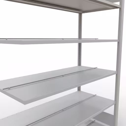 Figure n° 8 de l'article étagère complémentaire, étagère de bureau, système enfichable MULTIplus150, 2000 x 1300 x 600 mm, 6 étagères, avec butée centrale, gris clair de la gamme d'étagères de bureau de Schulte Lagertechnik