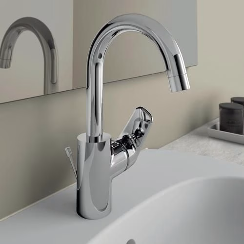 Detailbild 4039631 Miscelatore per lavabo IS Ceraflex con bocca alta e scarico a scomparsa 146 mm cromo