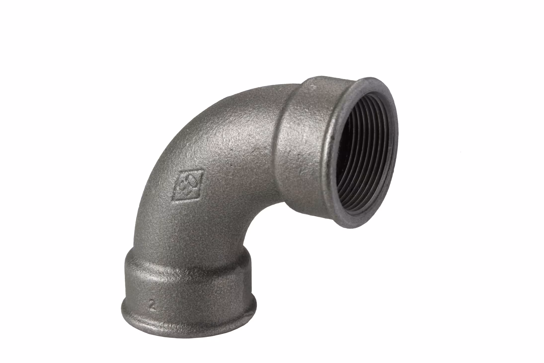 Coude No.2a intérieur/intérieur 90 degrés 1" pouce en fonte malléable, noir d'Atusa Coude en fonte malléable ATUSA n° 2A, raccords en fonte malléable, réf. 02A01005