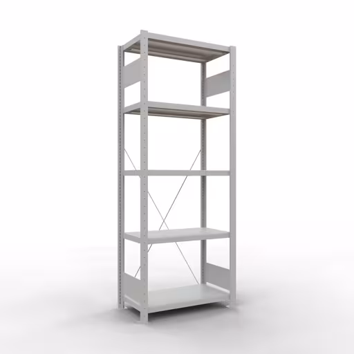 Figura n. 11 dell'articolo scaffale base, scaffale, sistema a innesto MULTIplus250, 2000 x 750 x 400 mm (AxLxP), 5 ripiani, traversa, RAL 7035 grigio chiaro del gruppo di prodotti sistema a innesto della marca Schulte Lagertechnik