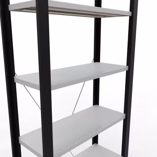 Figure n° 10 de l'article étagère de base, étagère de bureau, système enfichable MULTIplus85, 2300 x 750 x 300 mm, 7 étagères, sans baguette de butée, noir/gris clair du groupe de produits étagères de bureau de la marque Schulte Lagertechnik