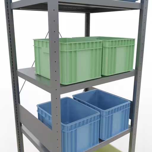 Figura n. 12 dell'articolo scaffale base, scaffale, sistema a innesto MULTIplus250, 3000 x 750 x 600 mm (AxLxP), 7 ripiani, traversa, zincato del gruppo di prodotti sistema a innesto della marca Schulte Lagertechnik