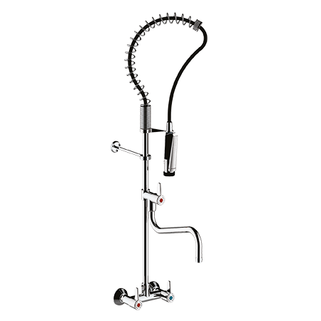 Presto Chef, grande miscelatore da cucina a parete, cromato con manopole ergonomiche e valvole di ritegno. di Rada Faucets Presto Chef, grande miscelatore da cucina a parete, cromato, con manopole ergonomiche e valvole di ritegno. Dalla categoria Rubinetti da Cucina, articolo n. 1463814.