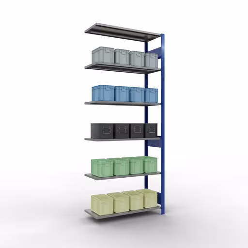 Figura n. 15 dell'articolo scaffale aggiuntivo, scaffale, sistema a innesto MULTIplus85, 2500 x 1000 x 400 mm, 6 ripiani, RAL 5010 blu genziana del gruppo di prodotti sistema a innesto della marca Schulte Lagertechnik