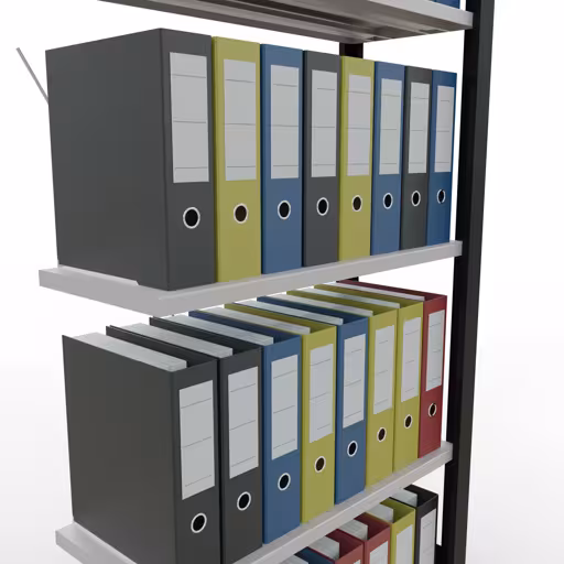 Immagine aggiuntiva dell'articolo Scaffale aggiuntivo, scaffale per ufficio, sistema a innesto MULTIplus85, 1800 x 750 x 300 mm (AxLxP), 5 ripiani, traversa, senza barra di arresto, nero/grigio chiaro dal sistema a innesto