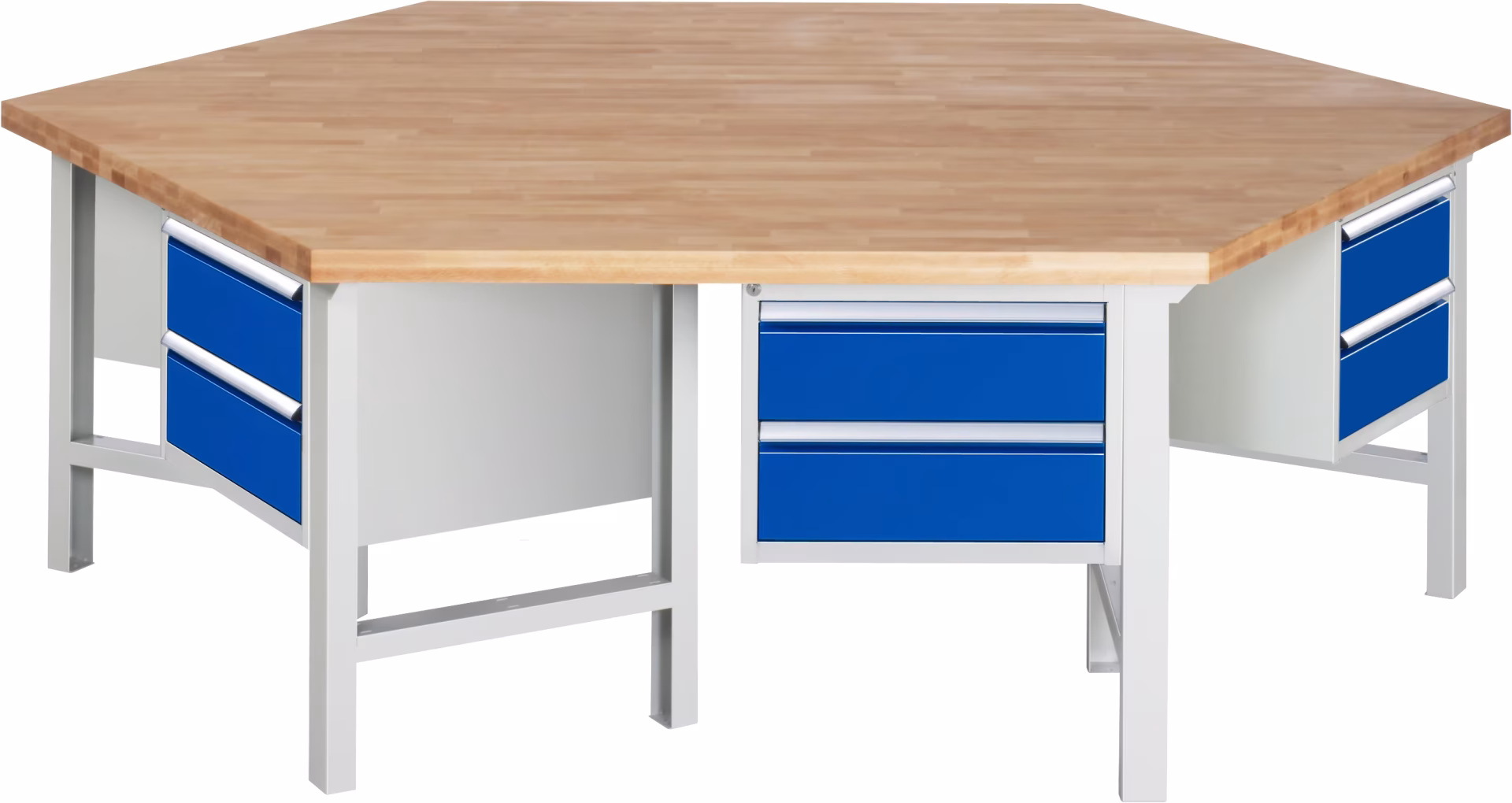Établi de groupe 425, L2700xP2340xH790-1140mm, 6x2 tiroirs à extension partielle de la catégorie Établis avec le numéro d'article 03-425-135B4H.11
