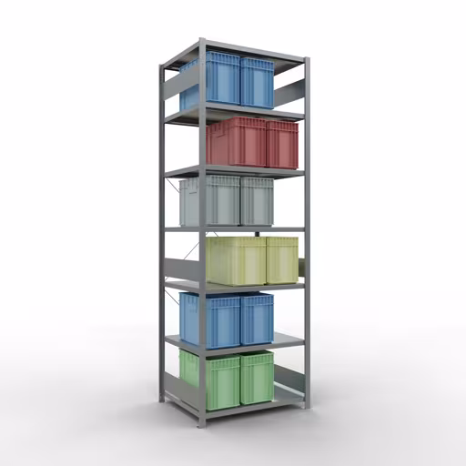 Figura n. 15 dell'articolo scaffale base, scaffale, sistema a innesto MULTIplus330, 3000 x 1000 x 800 mm (AxLxP), 7 ripiani, traversa, zincato del gruppo di prodotti sistema a innesto della marca Schulte Lagertechnik