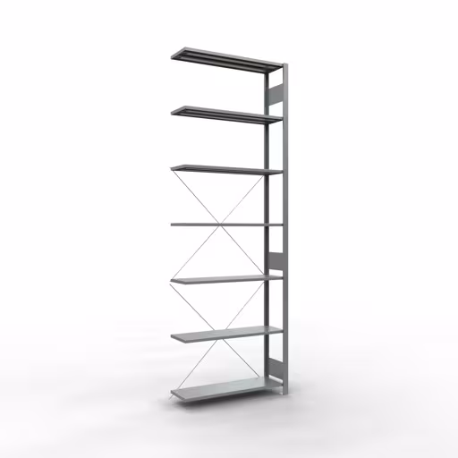 Scaffali aggiuntivi, scaffali, sistema a innesto MULTIplus150, 3000 x 1000 x 300 mm (AxLxP), 7 ripiani, traversa, zincato di Schulte Lagertechnik Scaffale aggiuntivo, scaffale, sistema a innesto MULTIplus150, 3000 x 1000 x 300 mm (AxLxP), 7 ripiani, traversa, zincato, ripiano aggiuntivo, articolo n. 12737