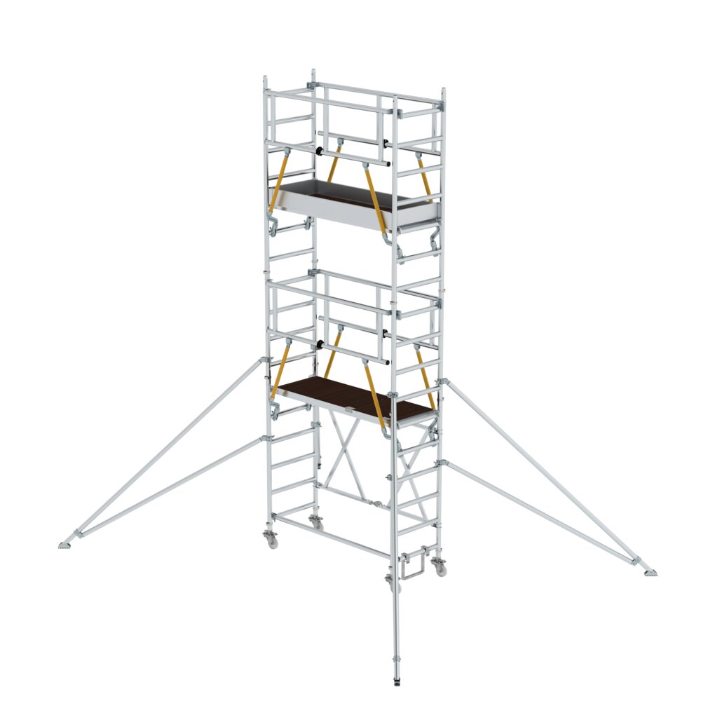 Échafaudage pliant Munk SG 0,75 x 1,80 m avec stabilisateurs, hauteur de plateforme 4,04 m, de Günzburger Steigtechnik Échafaudage pliant Munk SG 0,75 x 1,80 m avec stabilisateurs, de la catégorie échafaudages pliants, référence 115134