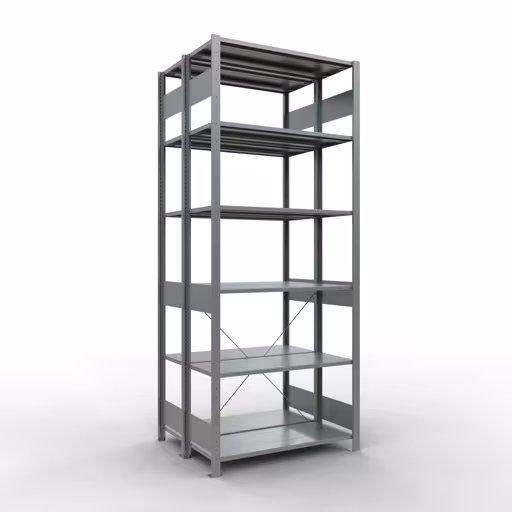 Figure n° 14 de l'article étagère de base, étagère double, système d'étagères enfichables MULTIplus150, 2500 x 1000 x (2x400) mm, 2x6 étagères, galvanisées du groupe de produits étagères de la marque Schulte Lagertechnik