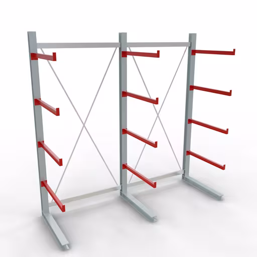 Figura n. 12 dell'articolo Scaffale completo K 6000, unilaterale, 3000 x 3000 x 1000 mm, RAL 7001 / RAL 3000, 5 livelli di stoccaggio del gruppo di prodotti scaffalature cantilever della marca Schulte Lagertechnik