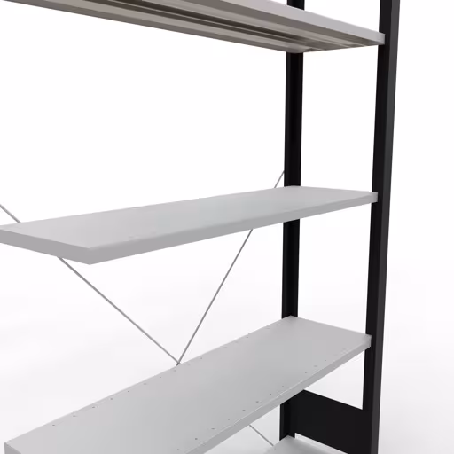 Figura n. 12 dell'articolo scaffale componibile, scaffale per ufficio, sistema a innesto MULTIplus85, 1800 x 1000 x 300 mm, 5 ripiani, nero/grigio chiaro del gruppo di prodotti scaffale per ufficio della marca Schulte Lagertechnik