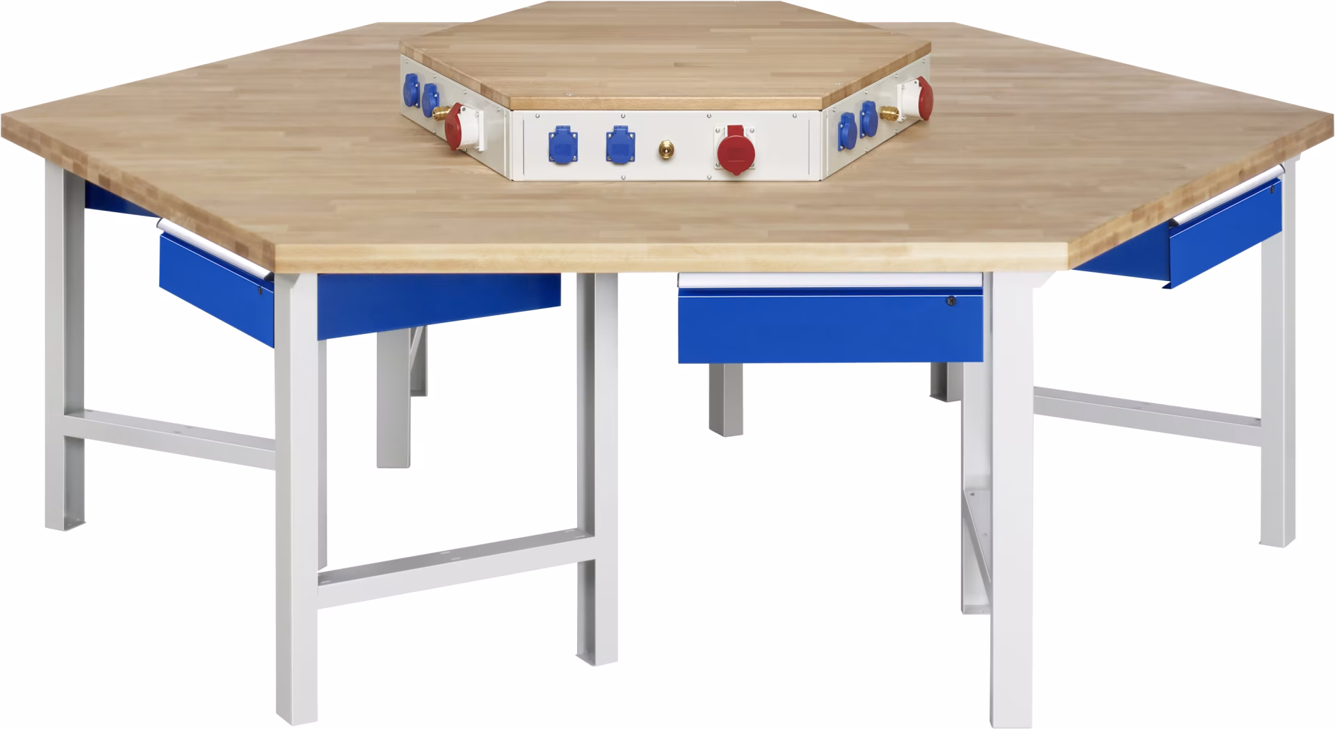 Établi de groupe 401-EA, L2700xP2340xH790-1140mm, 6x1tiroir-TA de Rau Établi de groupe 401-EA, L2700xP2340xH790-1140mm, 6x1 tiroir-TA de la catégorie Établis avec le numéro d'article 03-401-135B4H-EA1.11