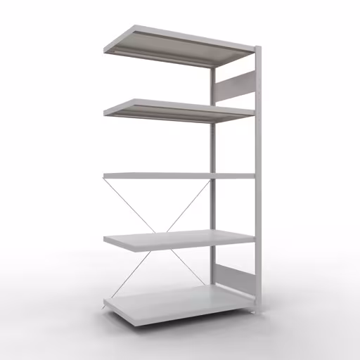 Scaffali aggiuntivi, scaffali, sistema a innesto MULTIplus330, 2000 x 1000 x 600 mm (AxLxP), 5 ripiani, traversa, RAL 7035 grigio chiaro della marca Schulte Lagertechnik dalla gamma di prodotti dei sistemi a innesto