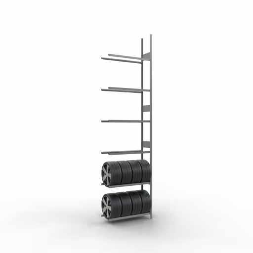 Figure n° 13 de l'article, rayonnage à roues/pneus, 4500 x 1150 x 400 mm, galvanisé, 6 niveaux de stockage avec une charge de compartiment de 150 kg par niveau du groupe de produits rayonnages à étagères de Schulte Lagertechnik