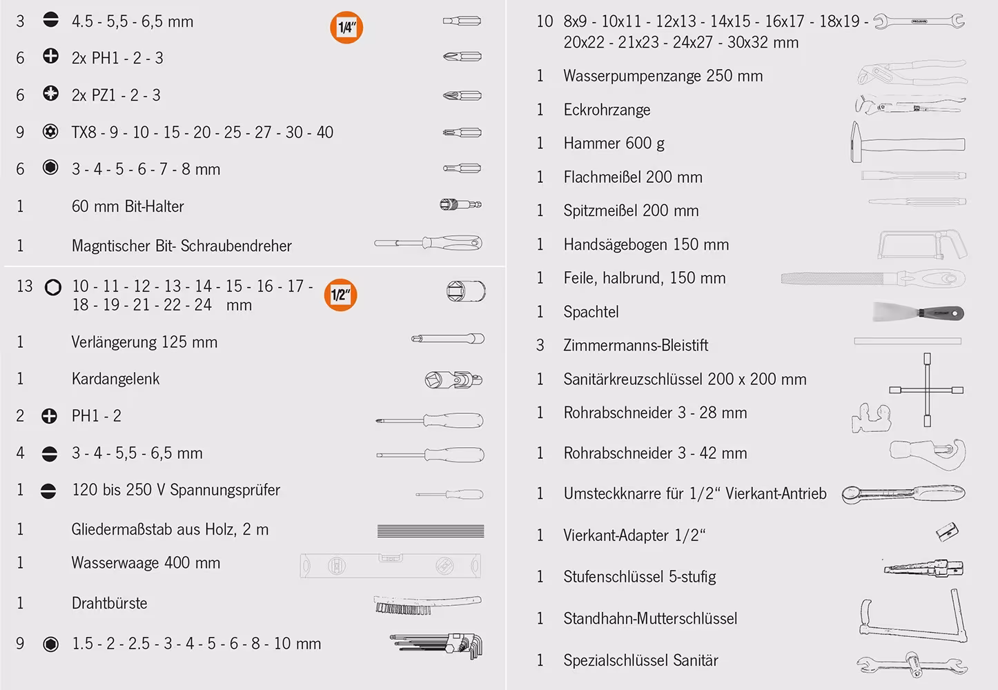 Mallette à outils sanitaire 98 pièces de PROJAHN avec le réf. 8685