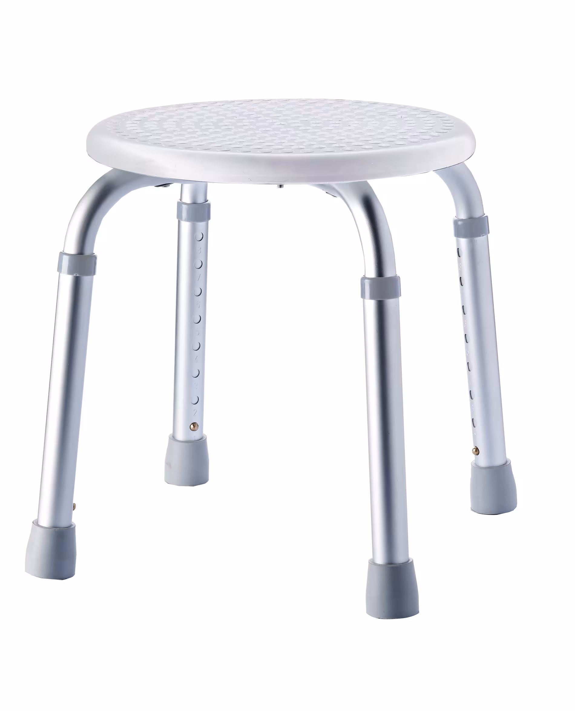 Tabouret de salle de bain Ted, blanc, réglable en hauteur, tabouret, chaises, tabouret, réf. A00603101