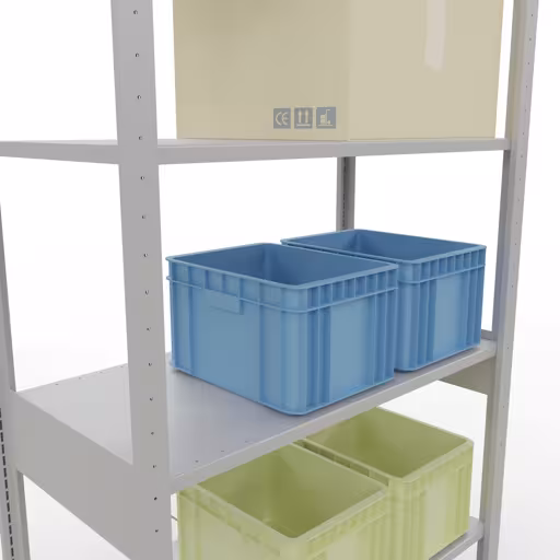 Image du produit n° 14 de l'article étagère de base, étagère, système enfichable MULTIplus85, 2500 x 1000 x 500 mm (HxLxP), 6 étagères, traverse, RAL 7035 gris clair Figure n° 14 de l'article étagère de base, étagère, système enfichable MULTIplus85, 2500 x 1000 x 500 mm, 6 étagères, traverse, RAL 7035 gris clair du groupe de produits système enfichable de la marque Schulte Lagertechnik