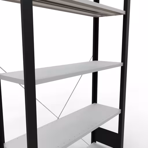 Figure n° 11 de l'article étagère de base, étagère de bureau, système enfichable MULTIplus85, 1800 x 1000 x 300 mm, 5 étagères, sans baguette de butée, noir/gris clair du groupe de produits étagères de bureau de la marque Schulte Lagertechnik
