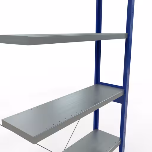 Rayonnage supplémentaire, rayonnage, système enfichable MULTIplus250, 2500 x 1000 x 300 mm, 6 tablettes, traverse, RAL 5010 bleu gentiane/galvanisé avec GTIN 4004514282361 Rayonnage supplémentaire, étagère, système enfichable MULTIplus250, 2500 x 1000 x 300 mm, 6 étagères, traverse, RAL 5010 bleu gentiane/galvanisé de Schulte Lagertechnik avec le numéro d'article. 12936-B