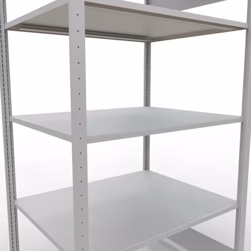 Scaffale base, scaffale, sistema a innesto MULTIplus150, 2000 x 1000 x 800 mm (AxLxP), 5 ripiani, barre longitudinali, RAL 7035 grigio chiaro della marca Schulte Lagertechnik della gamma sistemi a innesto