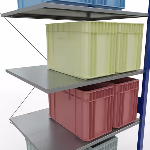 Rayonnage supplémentaire, étagère, système enfichable MULTIplus150, 3000 x 1000 x 800 mm (HxLxP), 7 étagères, traverse, RAL 5010/galvanisé avec GTIN 4004514279309 Rayonnage supplémentaire, rayonnage à étagères, système enfichable MULTIplus150, 3000 x 1000 x 800 mm, 7 étagères, traverse, RAL 5010/galvanisé de Schulte Lagertechnik avec le réf. 12587-B