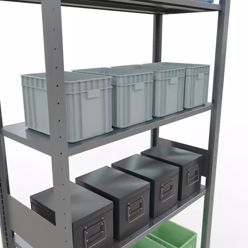Étagère de base, étagère à étagères, système enfichable MULTIplus150, 3000 x 1000 x 400 mm, 7 étagères, galvanisées de Schulte Lagertechnik avec le numéro d'article. 12742-LR