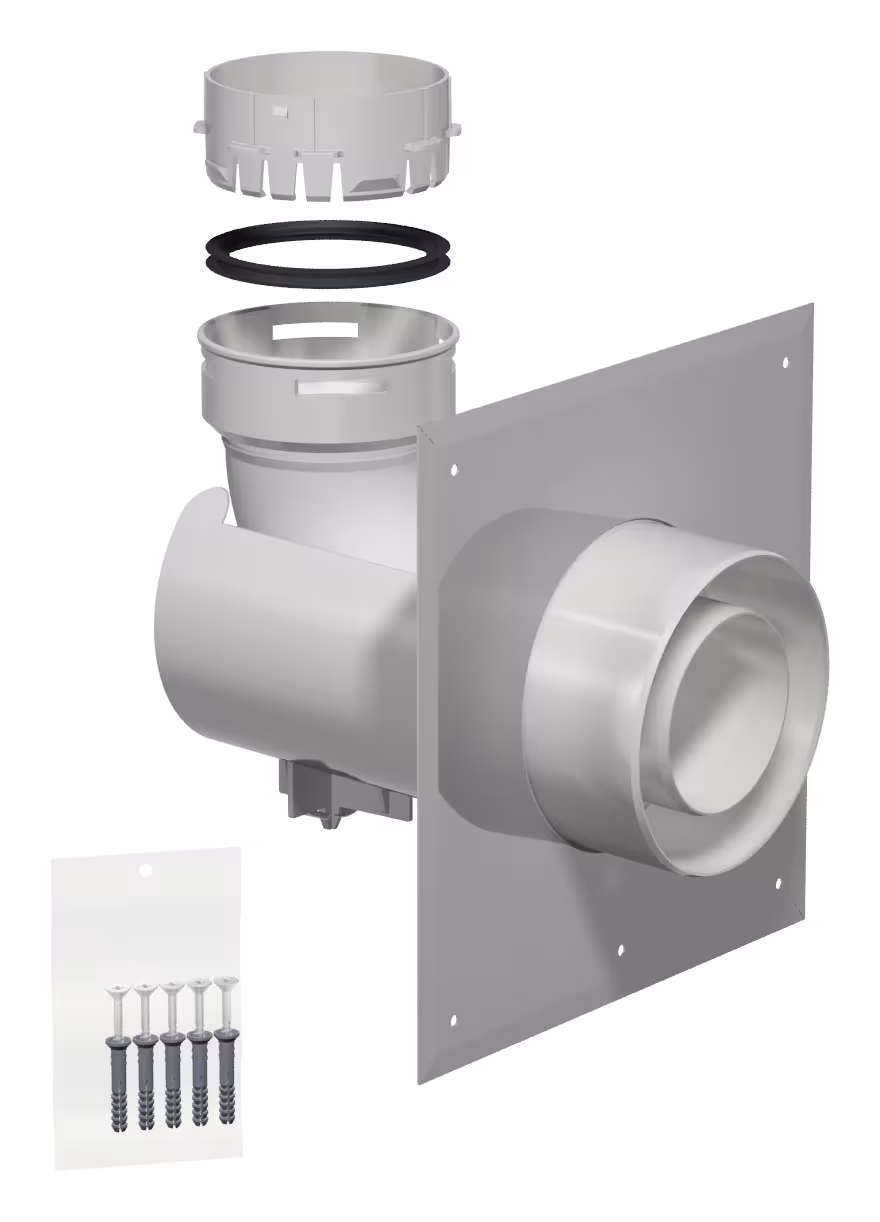 Arco di supporto AZ Flex D 80 / 125 87° con copertura di Skoberne AZ gomito di supporto Flex D 80 / 125 87° con copertura della categoria impianto di scarico in plastica con articolo n. 625013