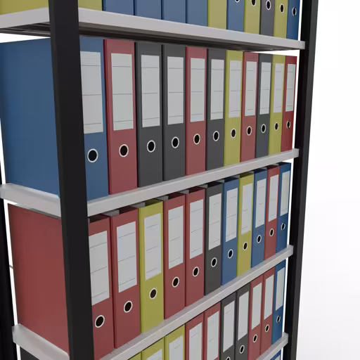 Figure n° 11 de l'article étagère de base, étagère de bureau, système enfichable MULTIplus85, 2300 x 1000 x 300 mm, 7 étagères, sans baguette de butée, noir/gris clair du groupe de produits étagères de bureau de la marque Schulte Lagertechnik