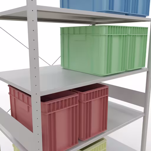 Immagine del prodotto n. 12 dell'articolo sistema a innesto ripiano base 3000x1300x800 mm, tipo 150 kg, grigio chiaro dalla gamma di prodotti sistema a innesto della marca Schulte Lagertechnik