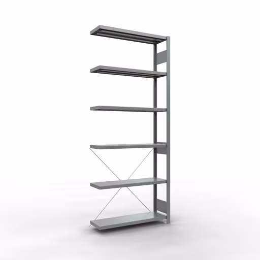 Scaffali componibili, scaffali, sistema a innesto MULTIplus330, 2500 x 1000 x 300 mm (AxLxP), 6 ripiani, traversa, zincato della marca Schulte Lagertechnik della gamma dei sistemi a innesto