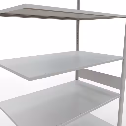 Étagère supplémentaire, étagère, système enfichable MULTIplus150, 3000 x 1300 x 800 mm, 7 étagères, gris clair RAL 7035 avec le GTIN 4004514293619 Rayonnage supplémentaire, étagère, système enfichable MULTIplus150, 3000 x 1300 x 800 mm, 7 étagères, gris clair RAL 7035 de Schulte Lagertechnik avec le numéro d'article. 32687-130-LR