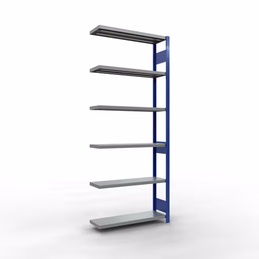 Figura n. 15 dell'articolo scaffale aggiuntivo, scaffale, sistema a innesto MULTIplus330, 2500 x 1000 x 300 mm, 6 ripiani, RAL 5010 blu genziana/zincato del gruppo di prodotti sistema a innesto della marca Schulte Lagertechnik