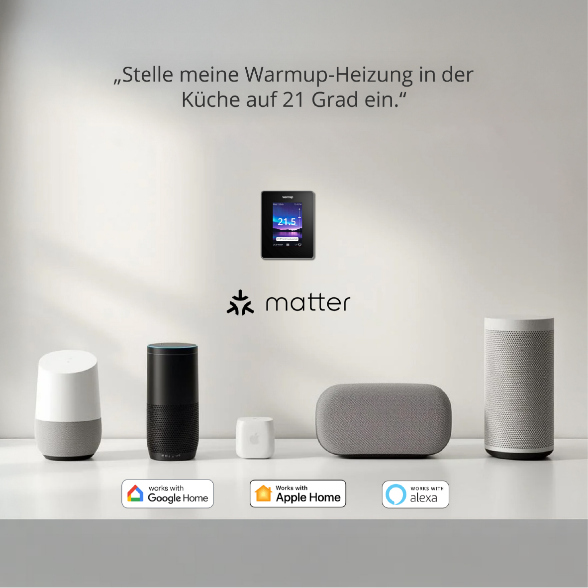 Ohne Text 3820031 Warmup 7iE Termostato WIFI compatibile con Smart Matter bianco