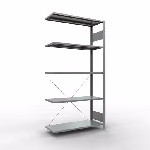 Immagine aggiuntiva dell'articolo Scaffale aggiuntivo, scaffale per scaffale, sistema a innesto MULTIplus150, 2000 x 1000 x 400 mm (AxLxP), 5 ripiani, traversa, zincato - Expressline da scaffale aggiuntivo